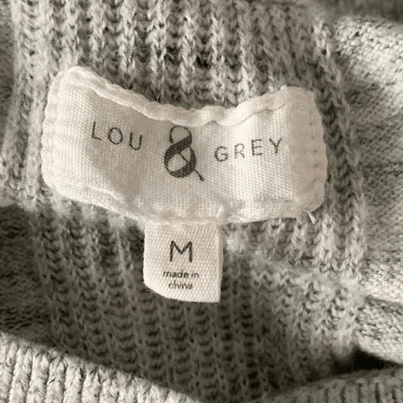Lou & Grey  Size Medium Ribbed Sweater White Gray 70122 - Picture 5 of 5